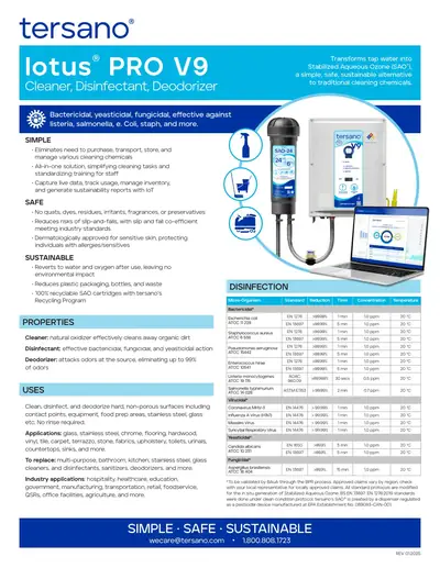 ข้อมูลจำเพาะ lotus PRO V9